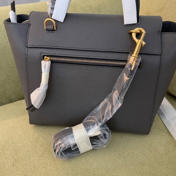 NWT. CELINE MICRO BELT BAG IN GRAINED CALFSKIN. COLOR: GREY - Picture 6 of 10